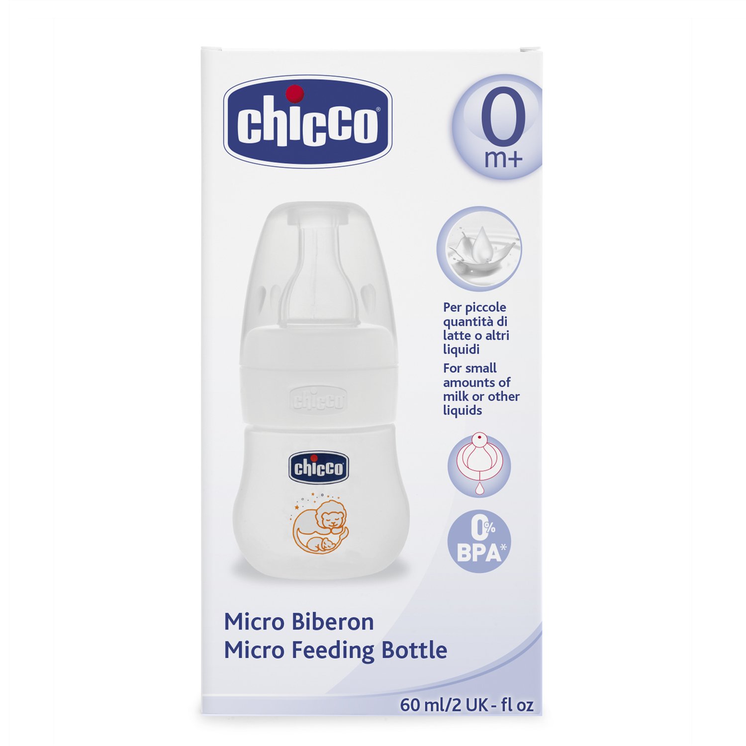 Chicco micro biberon plastique 60ml 0 mois +