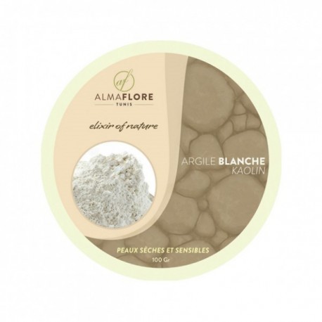 Almaflore argile blanche ou argile kaolin 100 gr