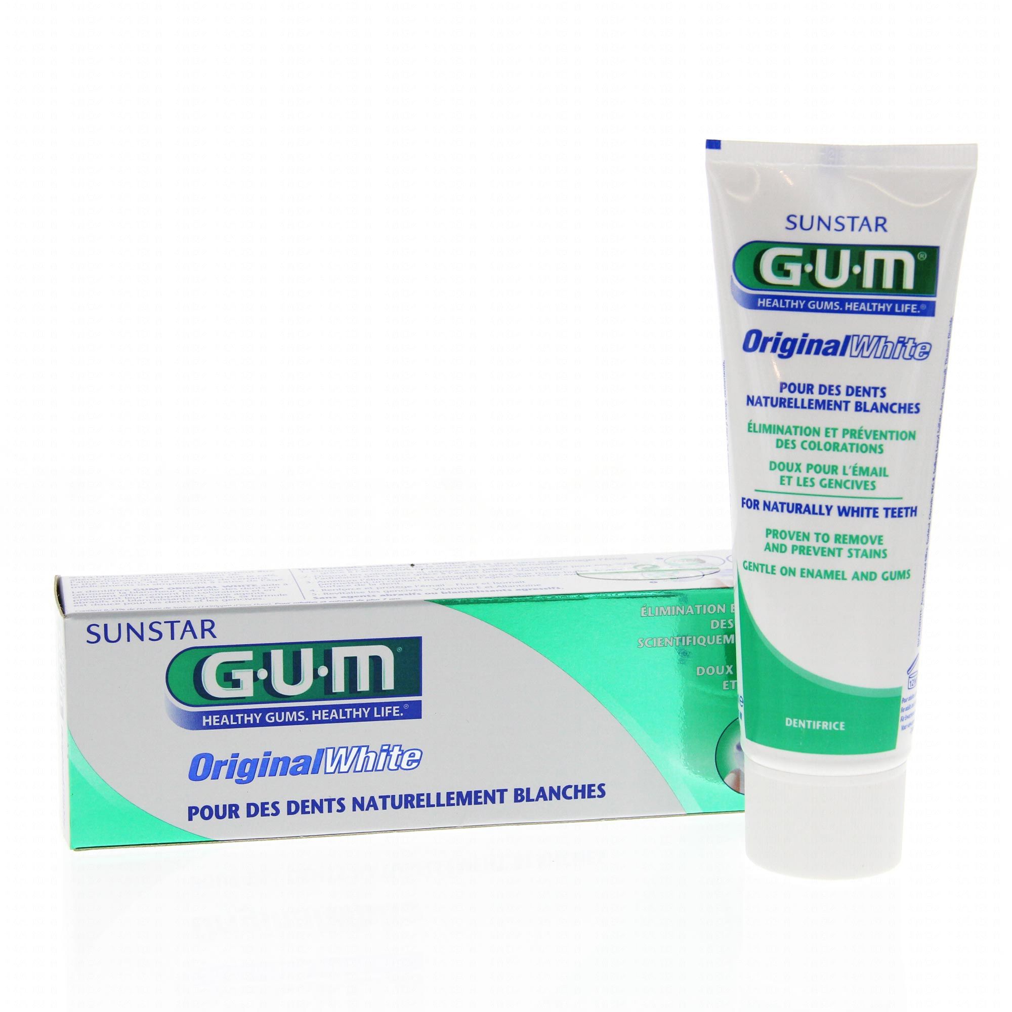 Gum original white dentifrice anti-tache 75 ML