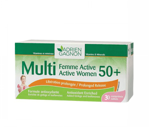 Adrien gagnon multi femme active 50+ 30 Comprimés