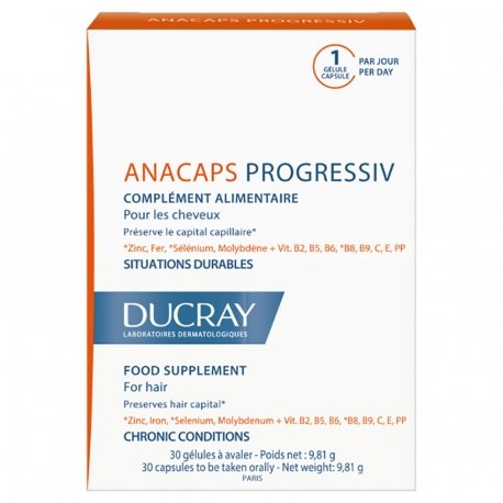 Ducray anacaps progressiv complément alimentaire 30 Gélules