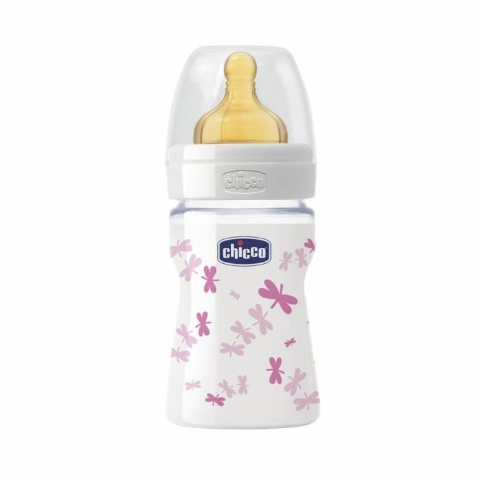 Chicco biberon 0m+ verre rose 150 ML