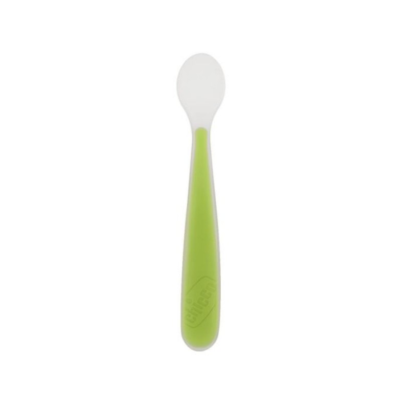 Chicco cuillère longue en silicone vert 6 mois +