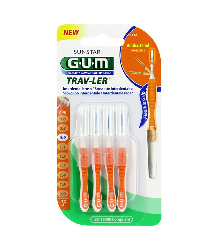 Gum brossettes 1412 trav-ler brossettes de voyage 0.9 mm 4 Unités