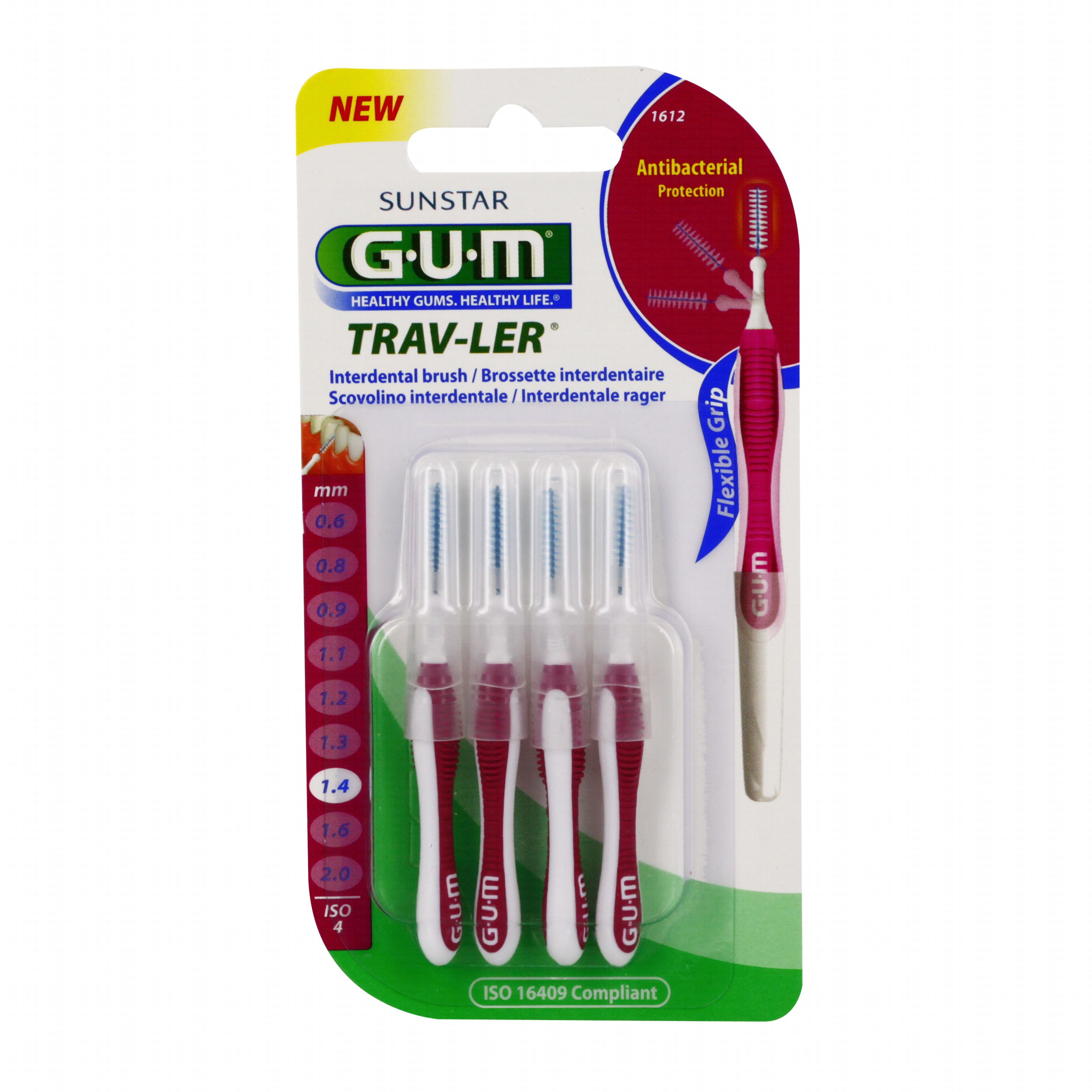 Gum brossettes 1612 trav-ler x4 - 1.4 mm