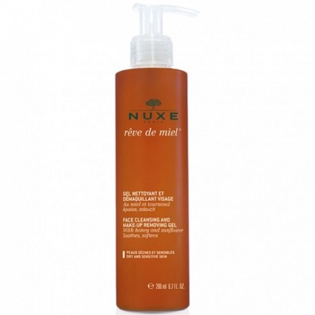 Nuxe rêve de miel gel nettoyant et démaquillant visage 200 ML